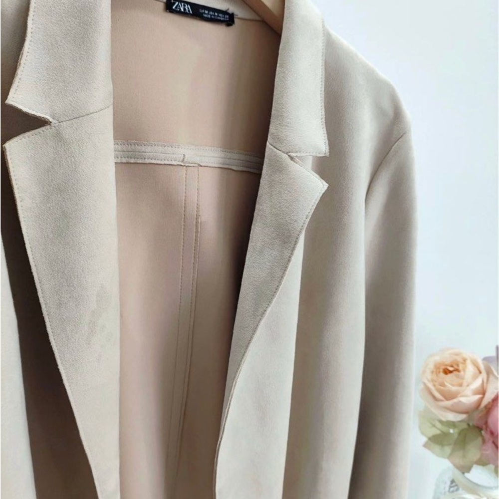 Zara Faux Suede  Beige Blazer